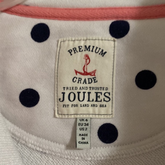 Joules Premium Grade Polka Dot quarter-zip sweatshirt, US Size 2 - Picture 5 of 7